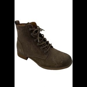 Earth Leather Lace-Up Ankle Boots Janel Walnut - Medium